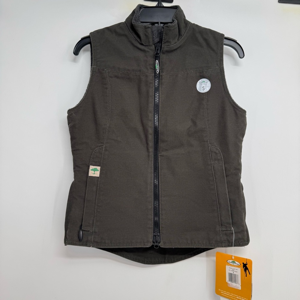 NWT Arborwear Juniper Vest  Women’s S Moss Fleece Outdoor Hiking Mock Neck
